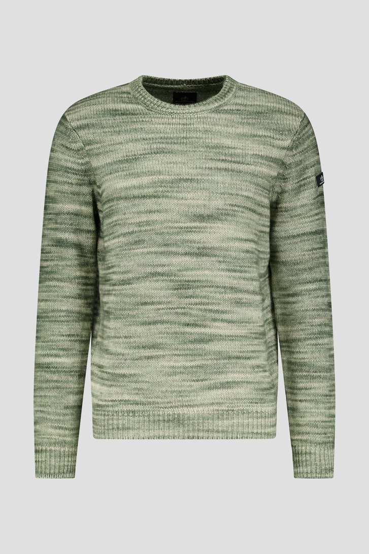 Pull mélangé vert à encolure ronde de Bluefields pour Hommes