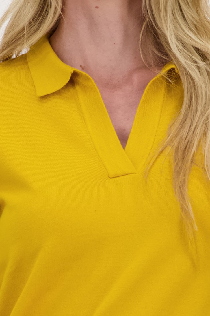Pull met kraagje - oker  van Claude Arielle voor Dames