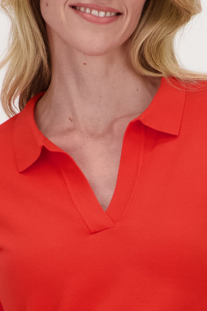 Pull met kraagje - oranje van Claude Arielle voor Dames