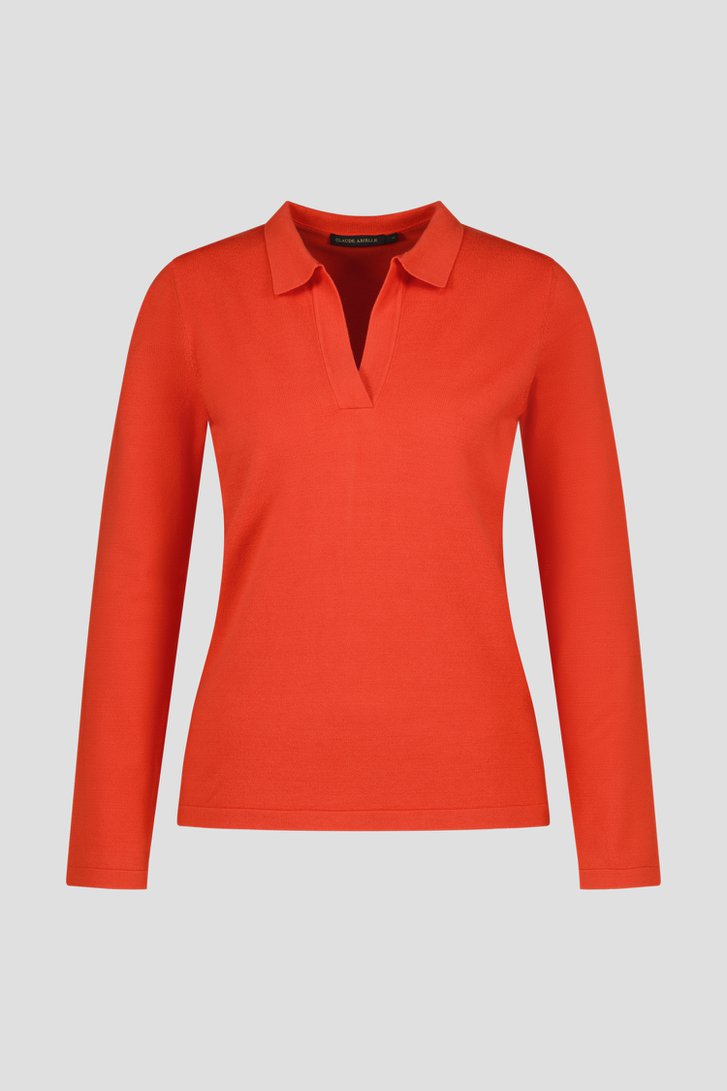 Pull met kraagje - oranje van Claude Arielle voor Dames