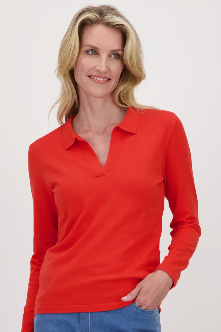 Pull met kraagje - oranje van Claude Arielle voor Dames