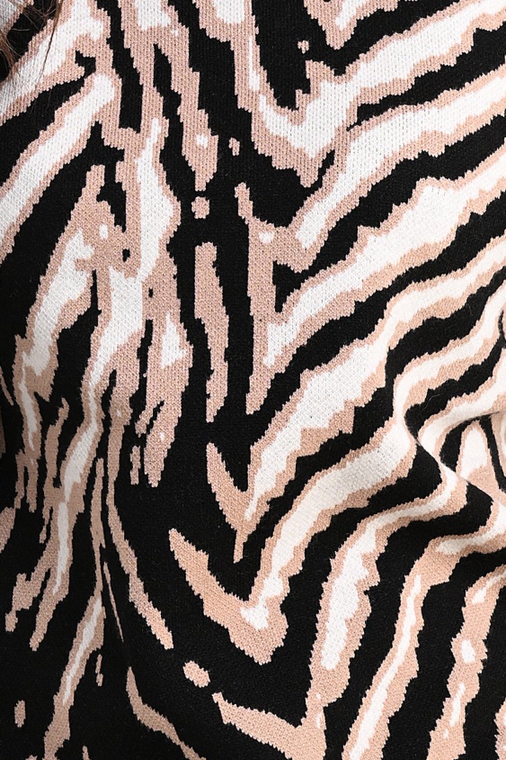 Pull noir à imprimé animalier beige/écru de Bicalla pour Femmes
