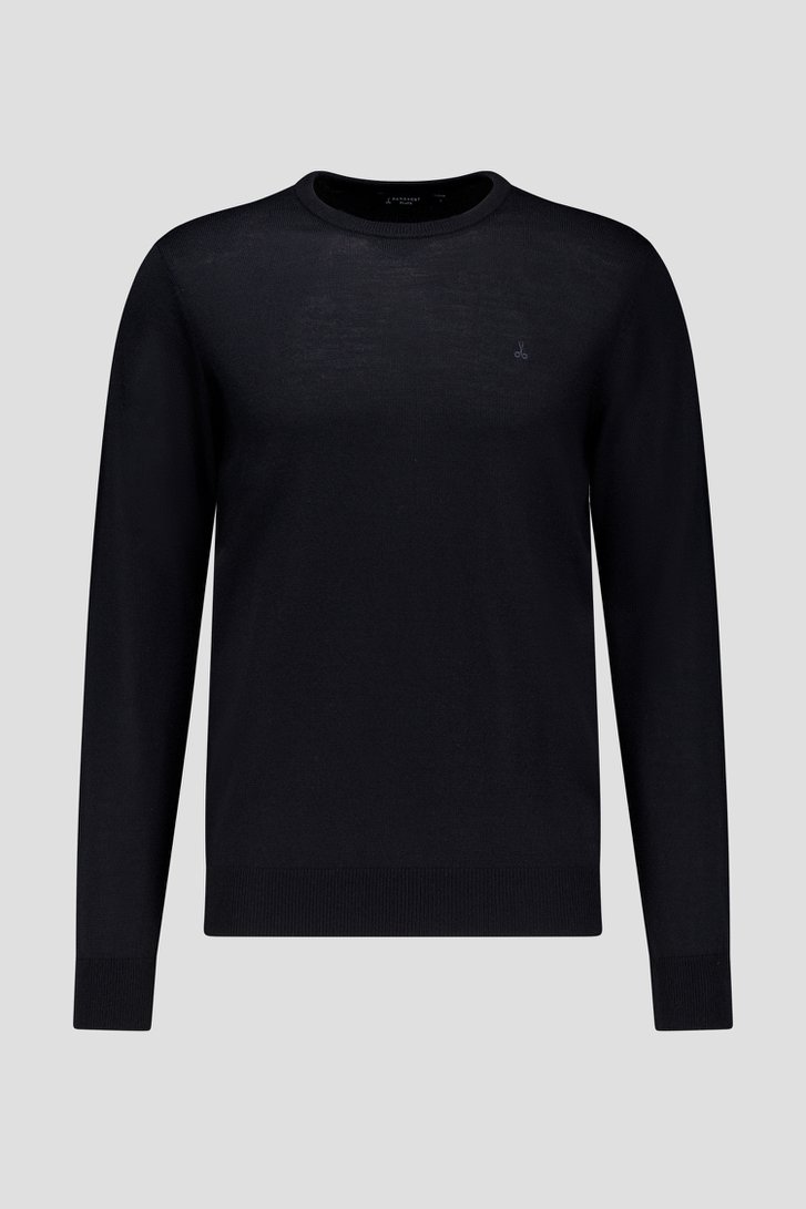 Photo produit 1 de Pull noir en maille fine avec col rond  de Dansaert Black pour Hommes