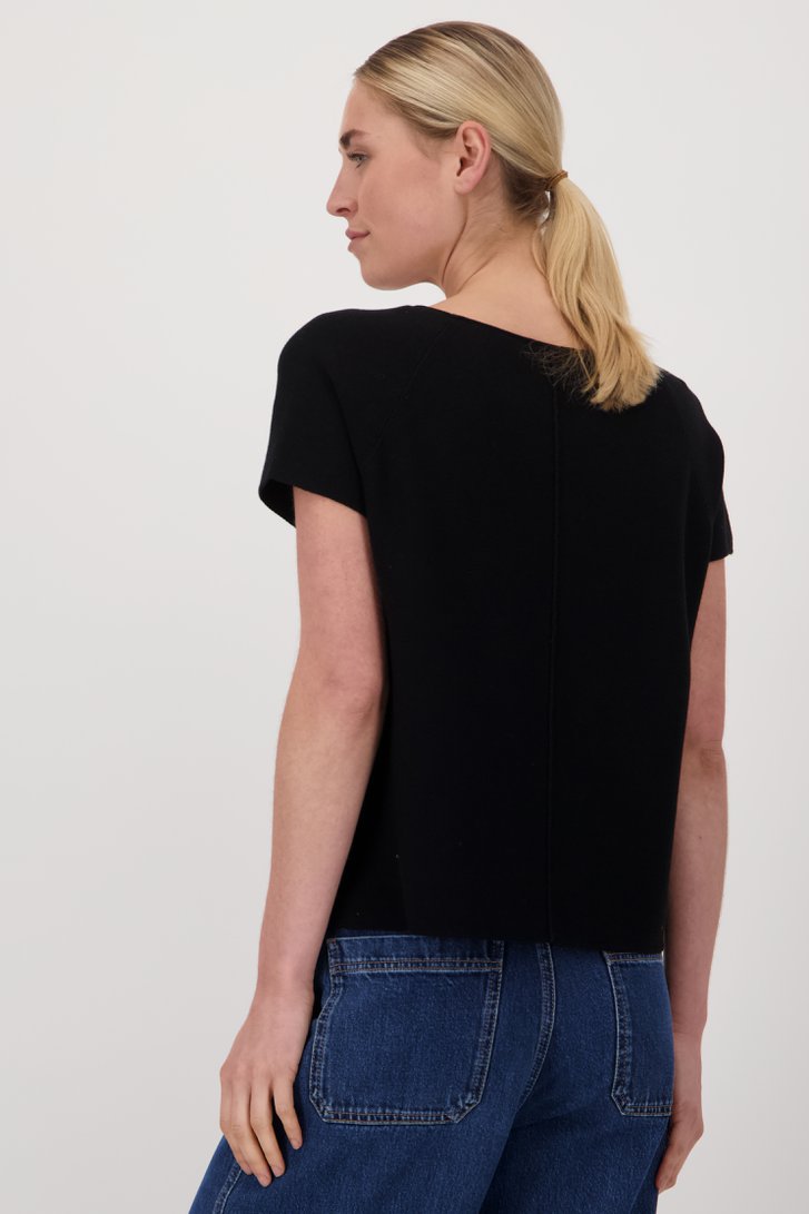 Pull noir finement tricoté de Liberty Island pour Femmes
