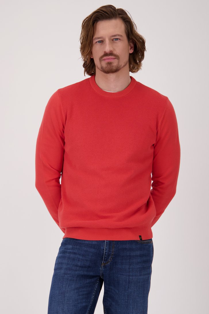 Pull orange à col rond  de Ravøtt pour Hommes