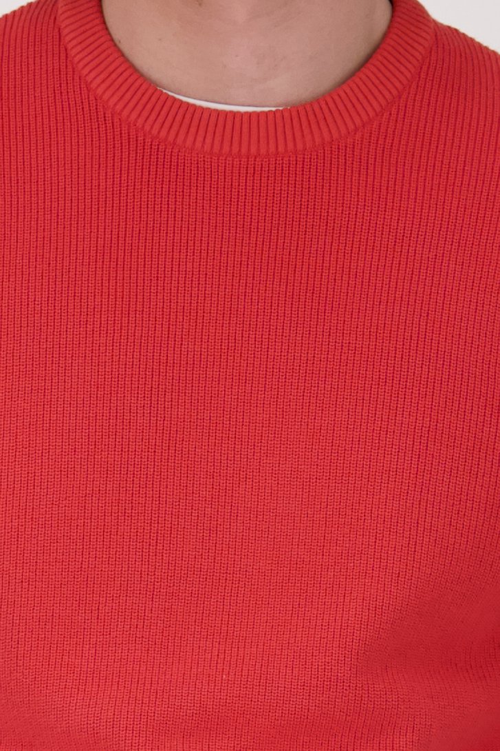 Pull orange à col rond  de Ravøtt pour Hommes
