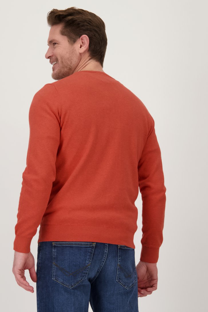 Pull orange avec col en V  de Dansaert Blue pour Hommes