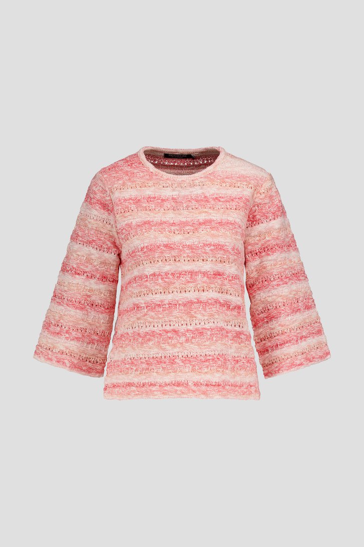 Pull orange avec motif ajouré de Signature pour Femmes
