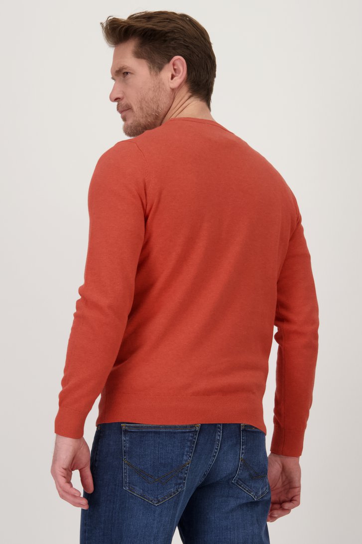 Pull orange rouille à col rond de Dansaert Blue pour Hommes