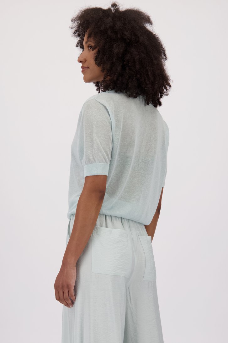 Pull pastel turquoise à manches courtes de Louise pour Femmes
