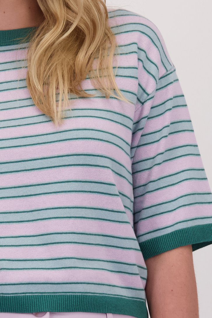Détail de Pull rayé à manches courtes de Libelle pour Femmes