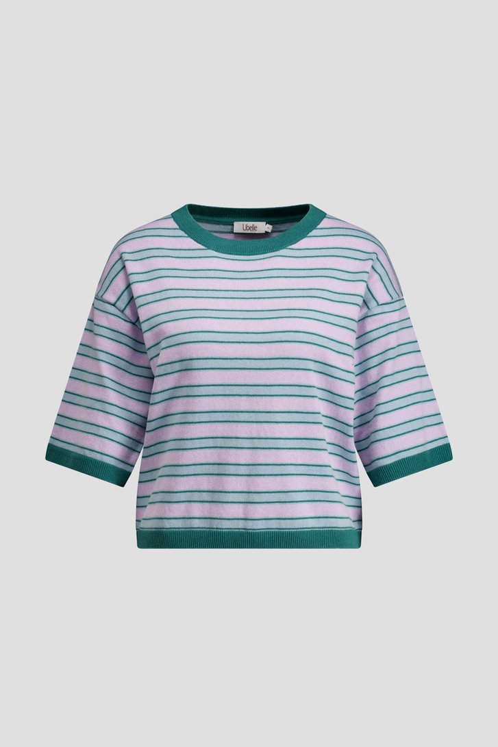Photo produit 1 de Pull rayé à manches courtes de Libelle pour Femmes