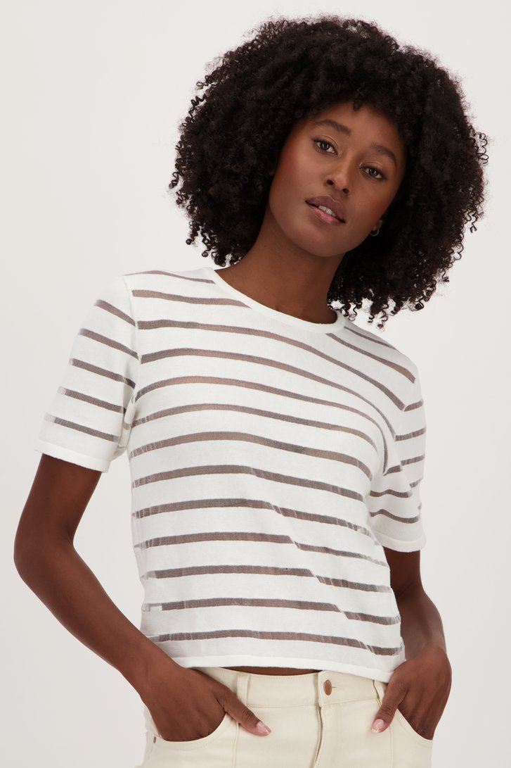 Pull rayé écru de JDY pour Femmes