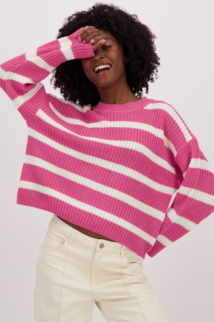 Pull rayé rose de JDY pour Femmes