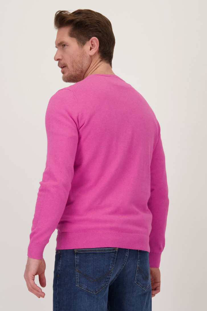 Pull rose avec col en V de Dansaert Blue pour Hommes