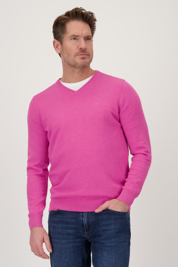 Pull rose avec col en V de Dansaert Blue pour Hommes