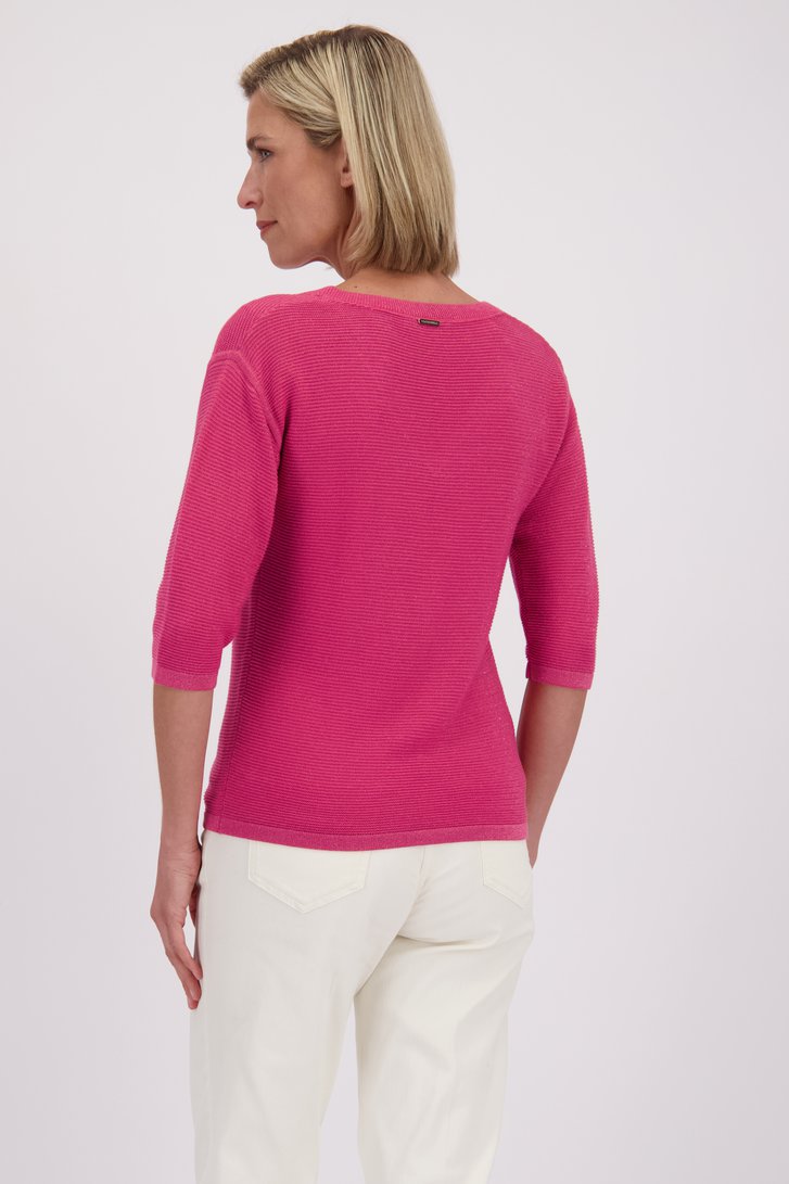 Le dos de Pull rose avec paillettes de Claude Arielle pour Femmes