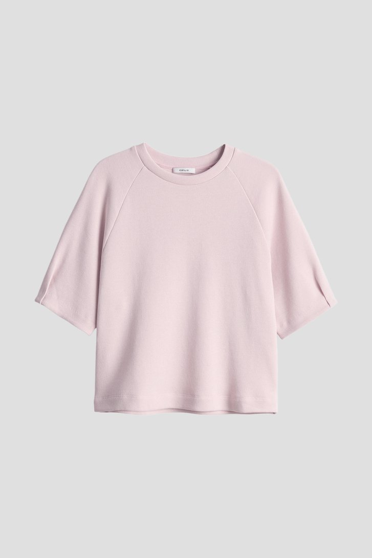 Photo produit 1 de Pull rose doux à manches courtes de Opus pour Femmes