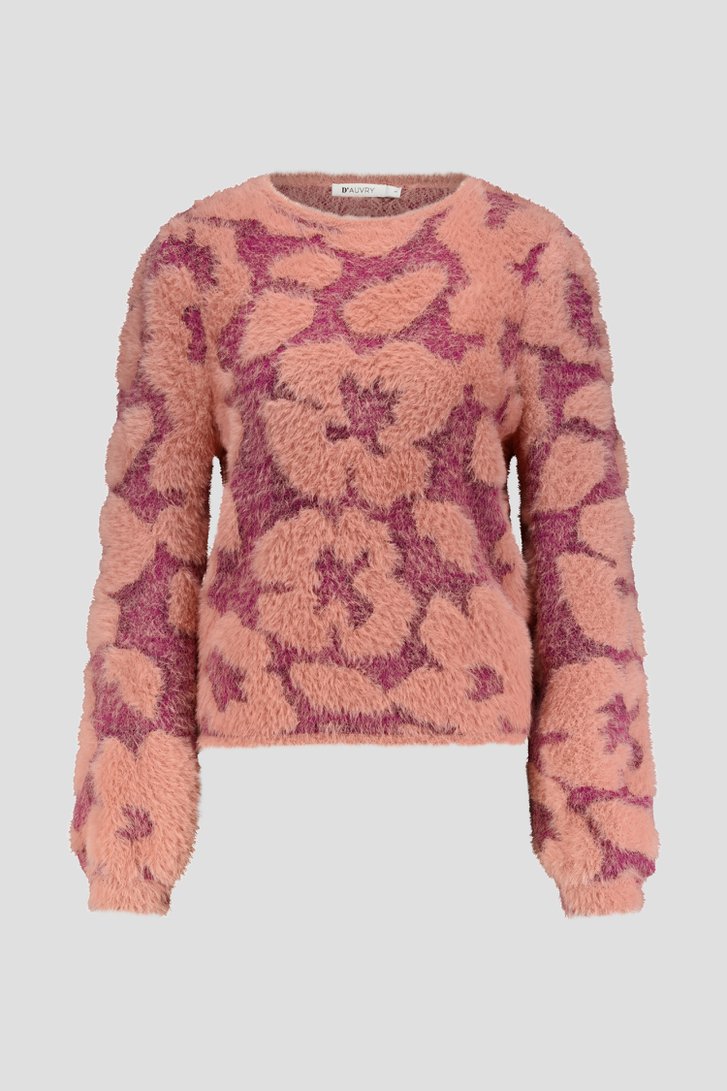Pull rose doux avec motif floral de D'Auvry pour Femmes
