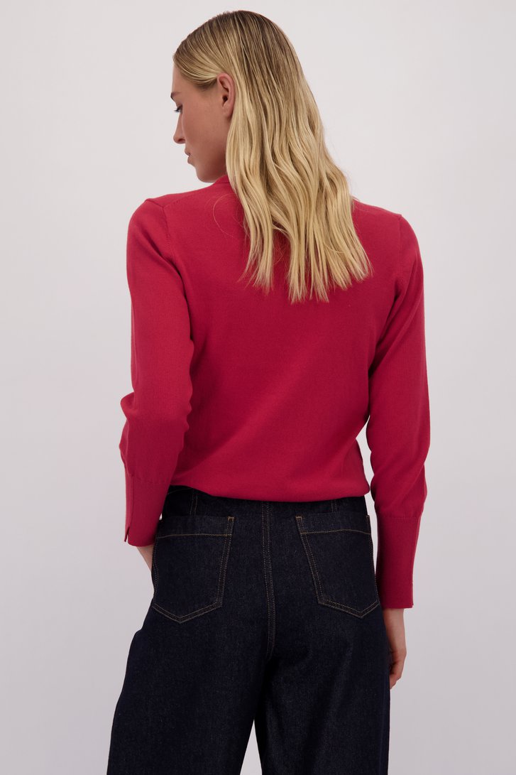 Le dos de Pull rouge à col rond de Liberty Island pour Femmes