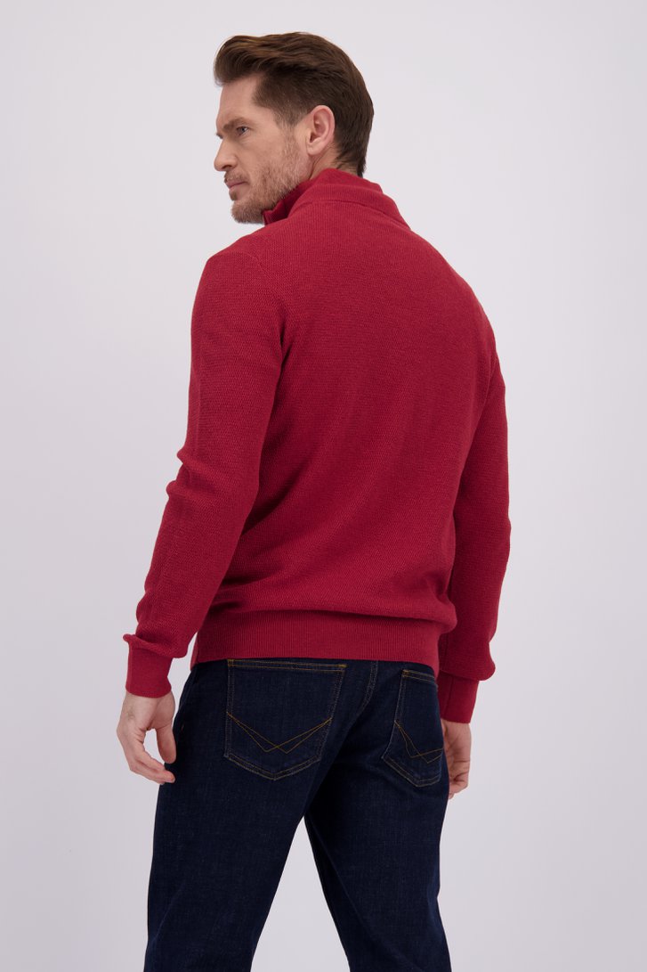 Le dos de Pull rouge à col zippé de Dansaert Blue pour Hommes