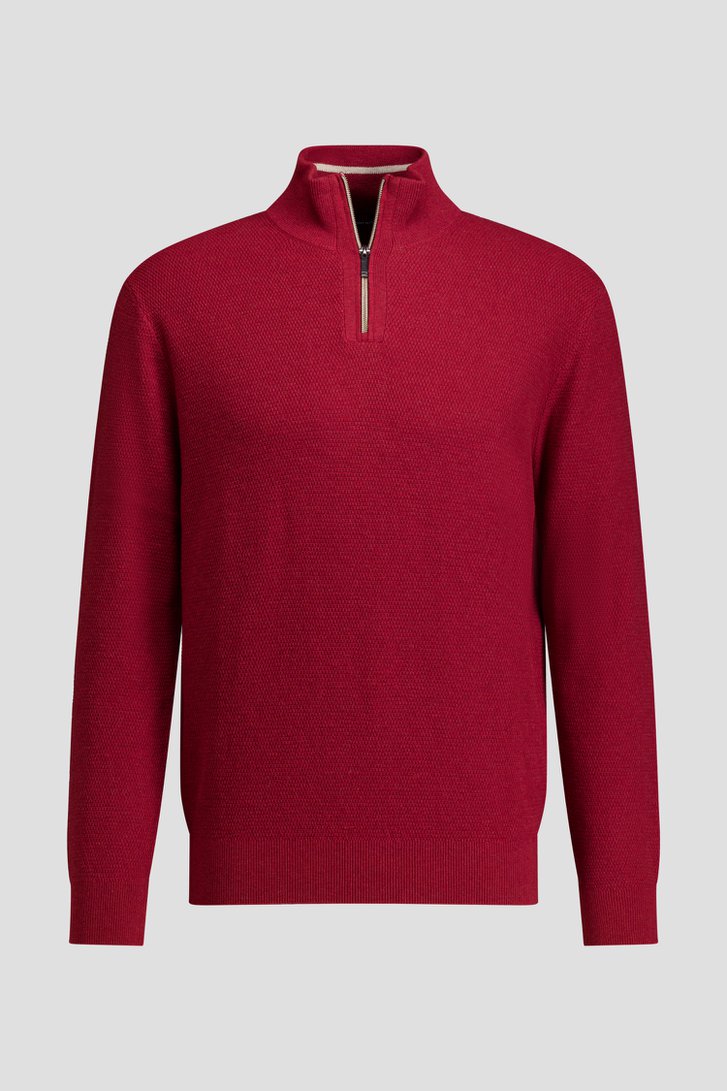 Photo produit 1 de Pull rouge à col zippé de Dansaert Blue pour Hommes