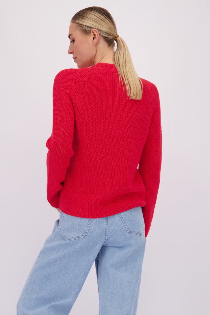 Le dos de Pull rouge en maille à encolure ronde de Marc O'Polo pour Femmes