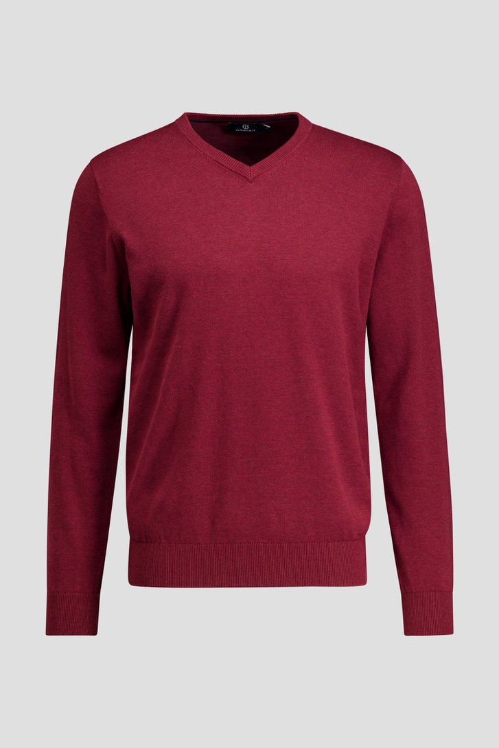 Photo produit 1 de Pull rouge foncé avec col en V de Dansaert Blue pour Hommes