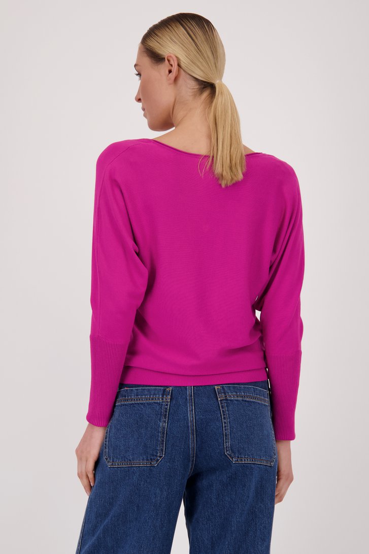Pull rouge foncé avec col en V de Liberty Island pour Femmes