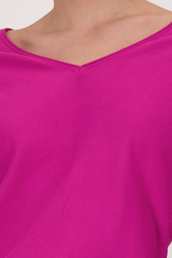 Pull rouge foncé avec col en V de Liberty Island pour Femmes