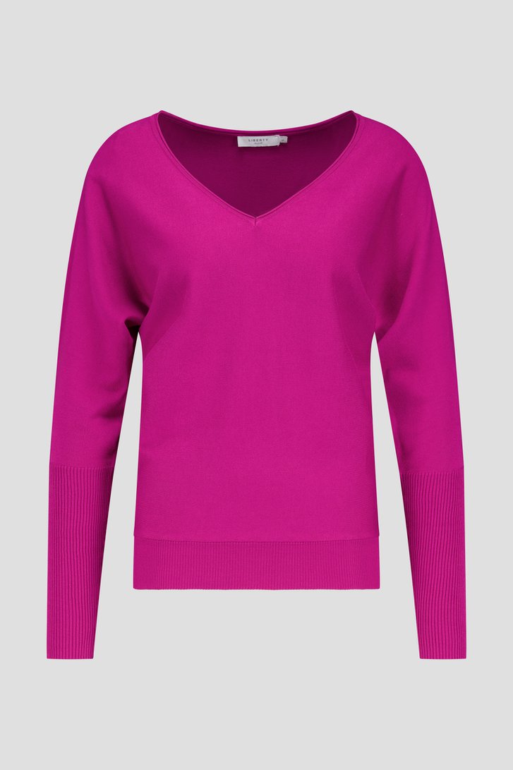 Pull rouge foncé avec col en V de Liberty Island pour Femmes