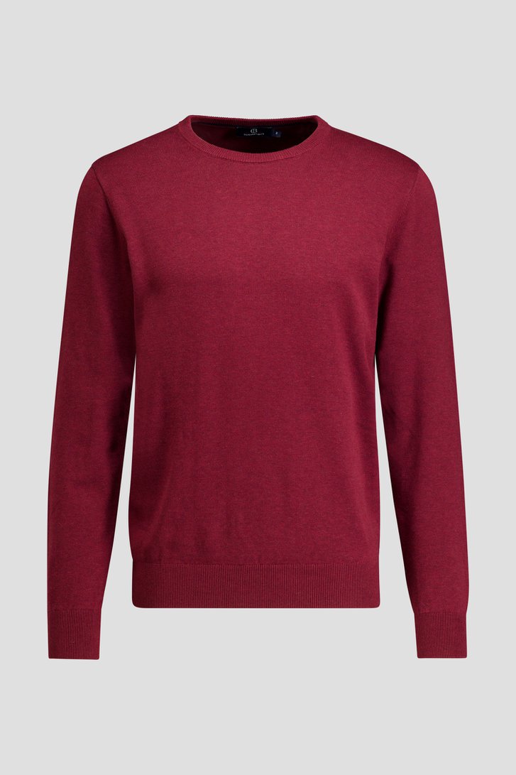 Photo produit 1 de Pull rouge foncé en coton à col rond de Dansaert Blue pour Hommes