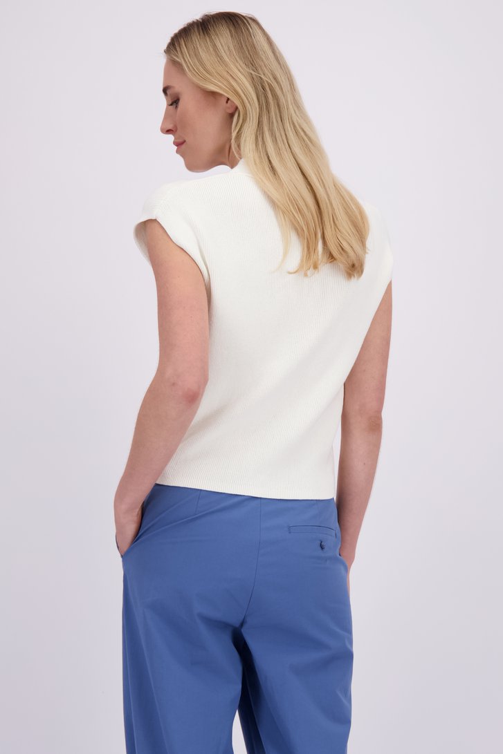 Le dos de Pull sans manches blanc avec col en V  de Liberty Island pour Femmes