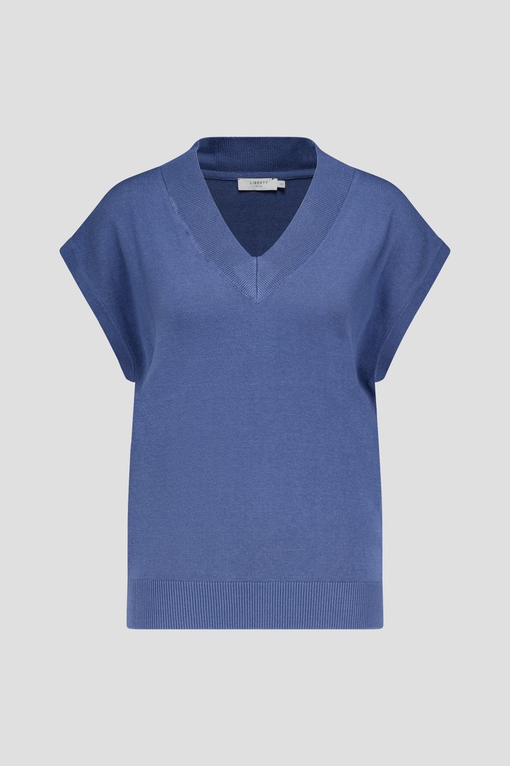 Pull sans manches bleu de Liberty Island pour Femmes