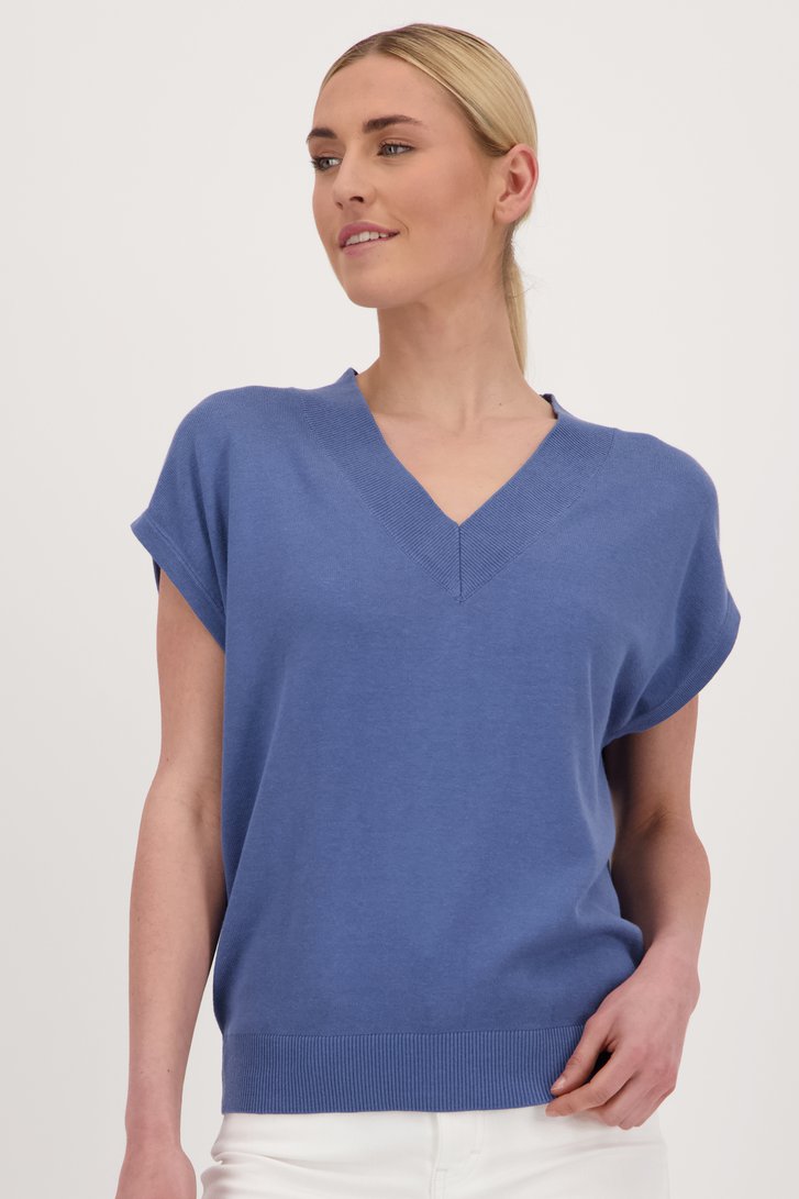 Pull sans manches bleu de Liberty Island pour Femmes
