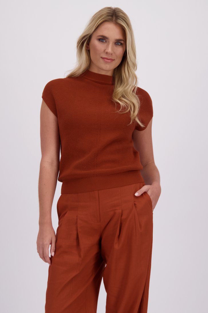 Le devant de Pull sans manches couleur rouille de Liberty Loving nature pour Femmes