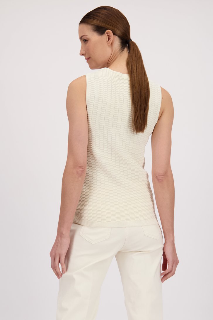 Pull sans manches écru à boutons dorés de D'Auvry pour Femmes
