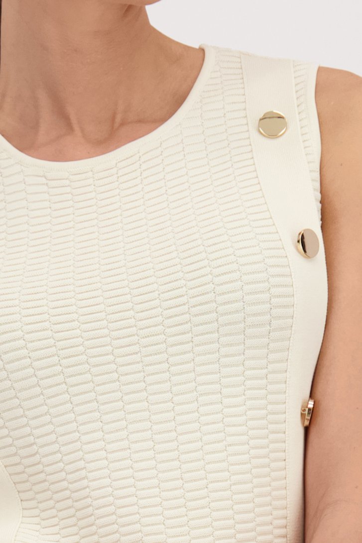 Pull sans manches écru à boutons dorés de D'Auvry pour Femmes