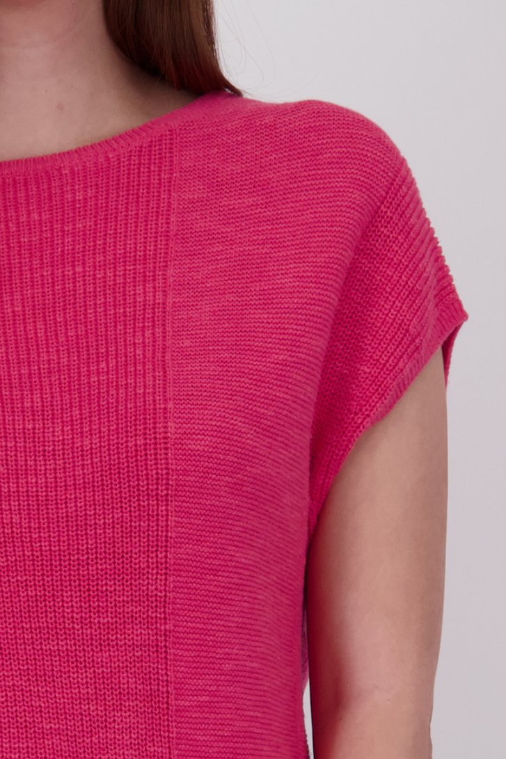 Pull sans manches en maille rouge corail de Libelle pour Femmes