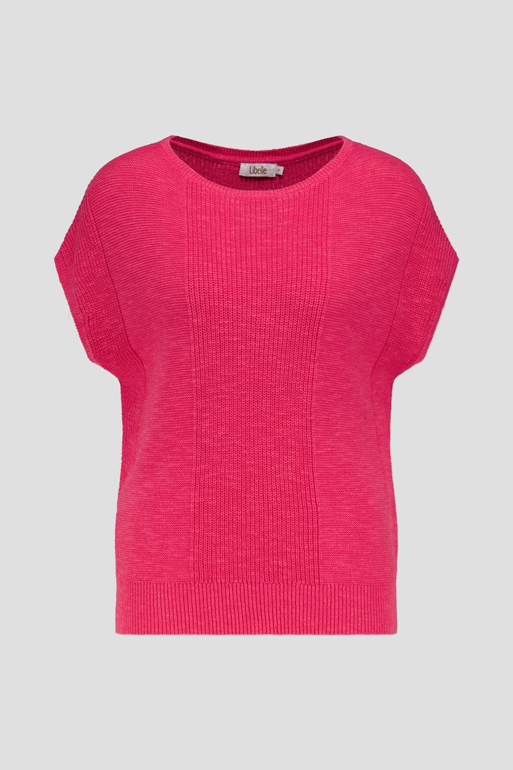 Pull sans manches en maille rouge corail de Libelle pour Femmes