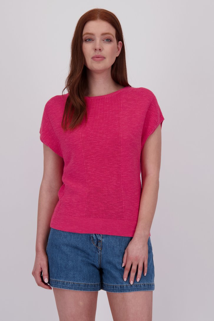 Pull sans manches en maille rouge corail de Libelle pour Femmes