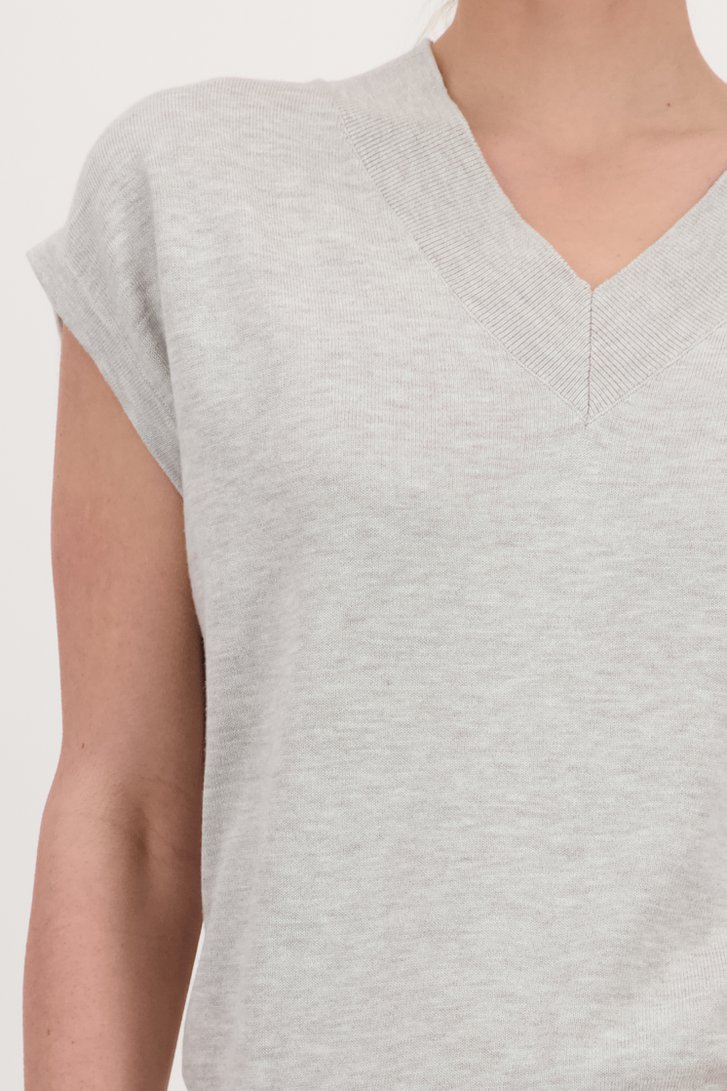 Pull sans manches gris clair de Liberty Island pour Femmes