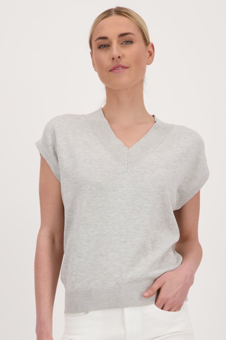 Pull sans manches gris clair de Liberty Island pour Femmes
