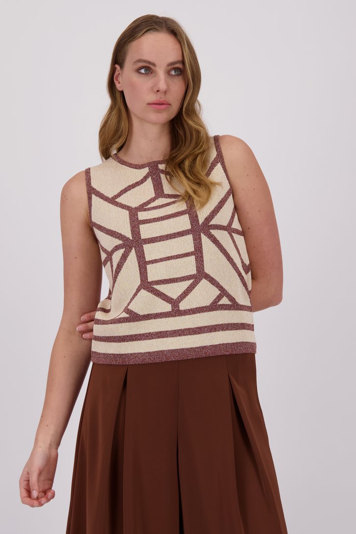 Pull sans manches rose-brun avec glitter de D'Auvry pour Femmes
