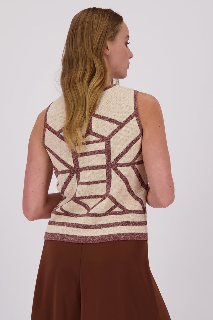 Pull sans manches rose-brun avec glitter de D'Auvry pour Femmes