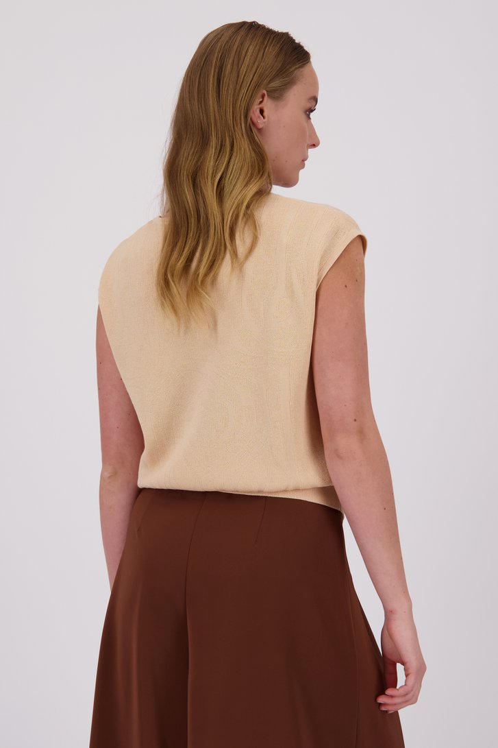 Pull sans manches rose clair avec col en V de D'Auvry pour Femmes