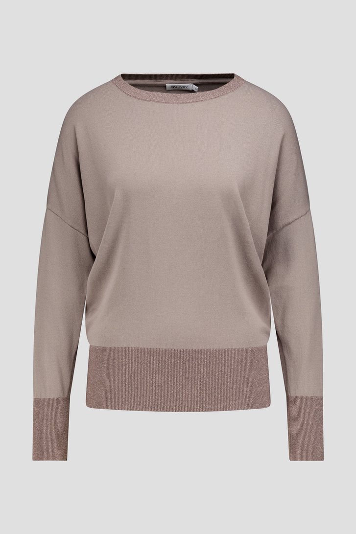 Photo produit 1 de Pull taupe avec bords pailletés de D'Auvry pour Femmes