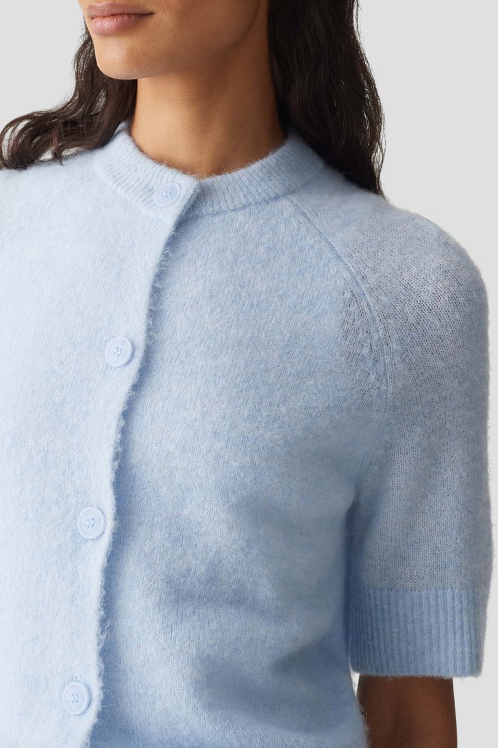 Pull tricot bleu clair avec laine et mohair de Opus pour Femmes