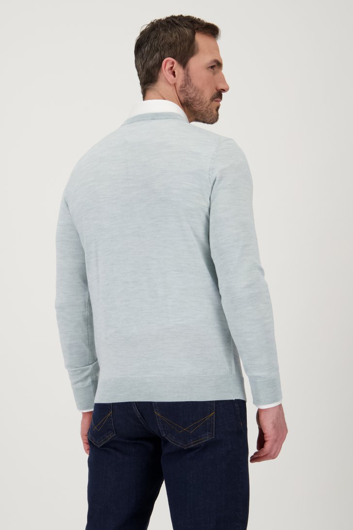 Pull tricot fin vert clair à col rond de Dansaert Black pour Hommes