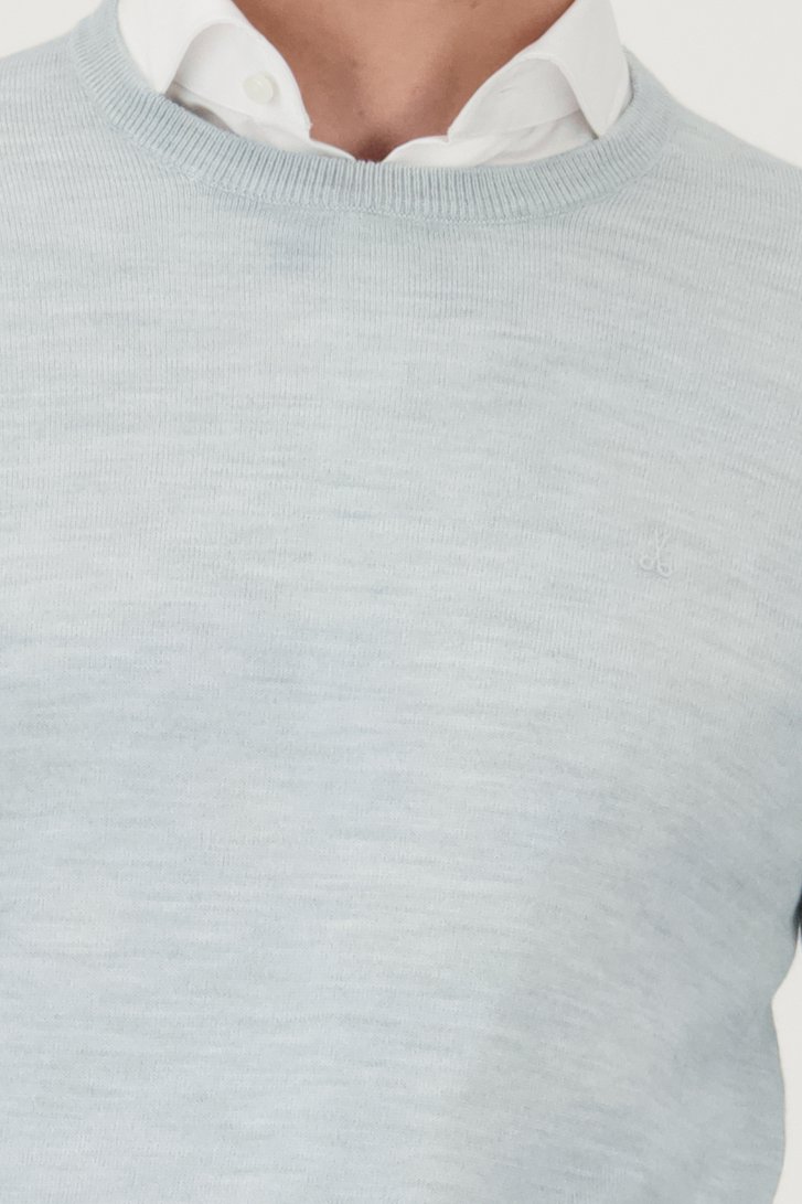 Pull tricot fin vert clair à col rond de Dansaert Black pour Hommes